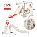 4 In 1 Toddler Slide And Swing Set, Kids Playground Climber Slide Playset With Basketball Hoop,Freestanding Combination For Babies Red 50 99 Lbs Hdpe Indoor & Outdoor Use