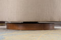 035 Linen Fabric Swivel Accent Chair With Soild Wood Round Brown Base Leg,Beige Beige Brown Primary Living Space Modern Eucalyptus Foam Linen