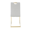 Modern Style Glass Dining Table, Elegant Transparent Design, Solid Support Base, Grey Dining Chair Set, Gold Plated Chair Legs, Suitable For Restaurant Kitchen Use Set Of 9 Grey Glass