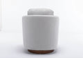 035 Boucle Fabric Swivel Accent Chair With Soild Wood Round Brown Base Leg,Light Gray Light Gray Brown Primary Living Space Modern Eucalyptus Foam Boucle