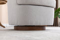 035 Boucle Fabric Swivel Accent Chair With Soild Wood Round Brown Base Leg,Light Gray Light Gray Brown Primary Living Space Modern Eucalyptus Foam Boucle