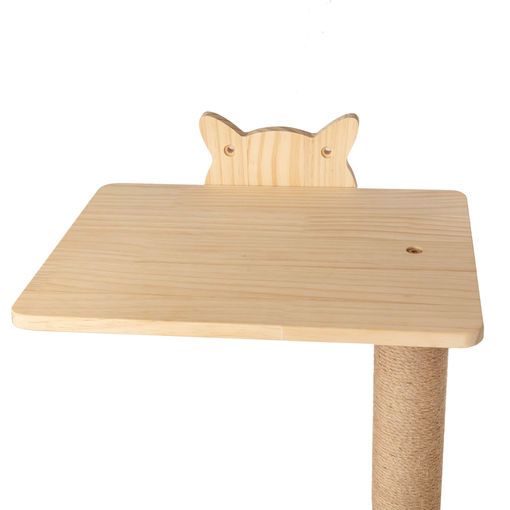 Wall Mounted Cat Scratching Pad For Small To Large Cat, Indoor Wood Cat Tree With Hammock, Cat Scratcher Perch Burly Wood Pine