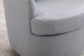 035 Linen Fabric Swivel Accent Chair With Soild Wood Round Brown Base Leg,Light Blue Light Blue Brown Primary Living Space Modern Eucalyptus Foam Linen