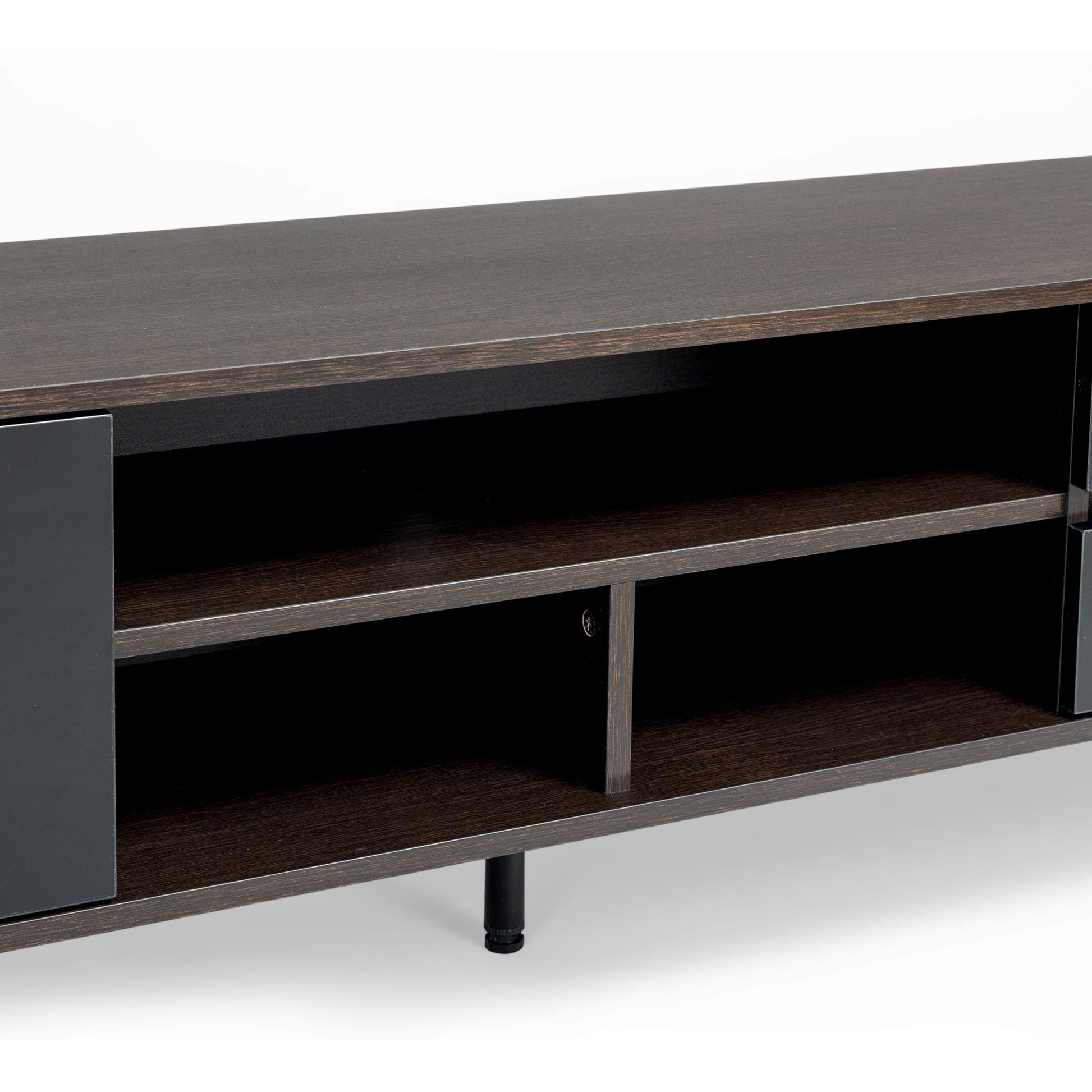 Tv Stand,Tv Cabinet,Entertainment Center,Tv Console,Media Console,With Led Remote Control Lights,Uv Bloom Drawer Panel,Ferrous Legs,Can Be Placed In The Living Room, Bedroom, Color: Dark Brown Black Black Brown Brown Primary Living Space 60 69 Inches 60