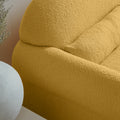Modern Boucle Accent Chair With Lumbar Pillow For Living Room Antique Yellow Fabric 1 Seat