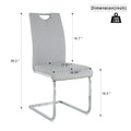 Modern Simple Rectangular Glass Dining Table, Solid Tempered Glass Tabletop, Electroplated Table Legs, Gray Pu Dining Chair Set, Suitable For Restaurant Kitchen Use Set Of 7 Upholstered Chair Glass Gray Pu Seats 6 Metal Rectangular Dining Table With