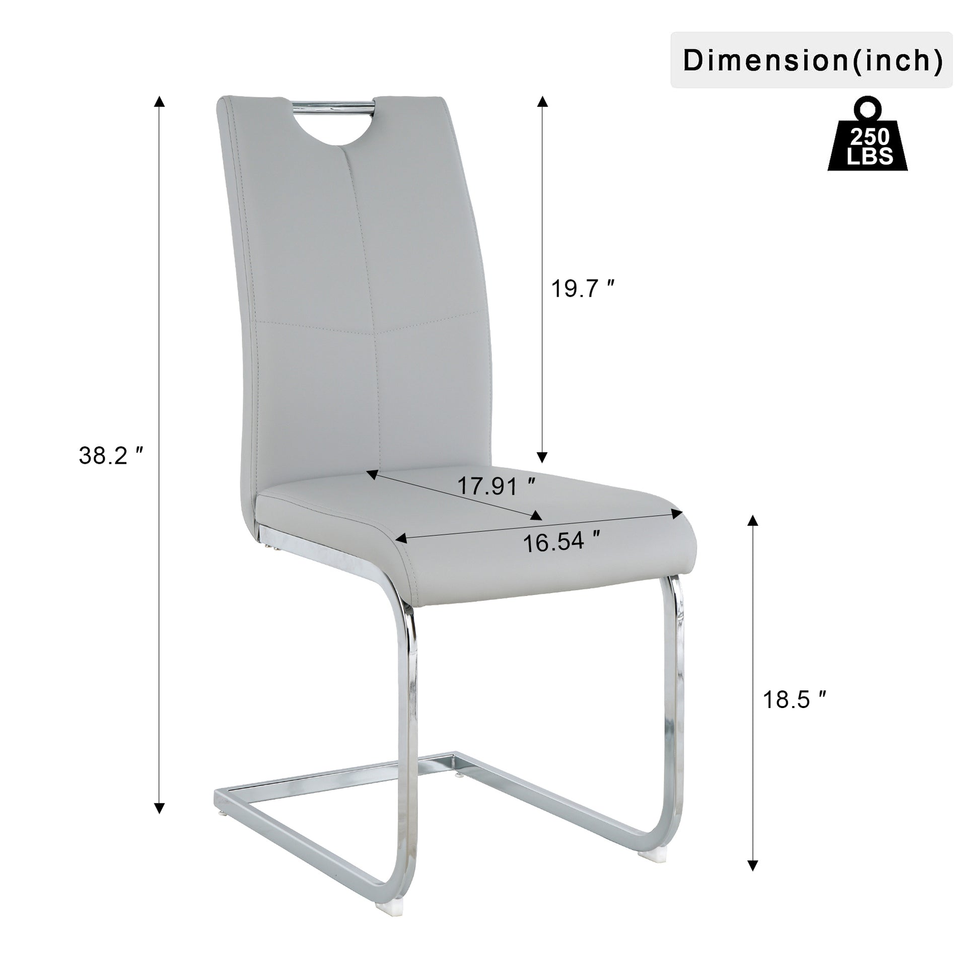 Modern Dining Chair With Faux Leather Cushioned Seat Dining Chair Living Room Chair Cushioned Chair With Electroplated Legs Designed Kitchen, Living Room, Bedroom, Dining Room Side Chair Set 6 Grey Metal