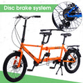 Tandem Bike ,20Inch Wheels ,2 Seater ,Shimano 7Speed ,Foldable Tandem Adult Beach Cruiser Orange Steel