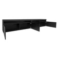 Unique Design Tv Stand With 2 Glass Shelves, Large Storage Space Media Console For Tvs Up To 105