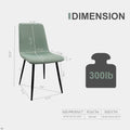 Round Mdf Dining Table Set For 4, White Dining Table Mdf Easy Clean With Durable Black Metal Legs, 4 Pcs Comfortable Dining Chair Linen Upholstered Chair For Restaurant,Guest Receptions Metal White Green Seats 4 Metal Dining Room American Design 4 Leg