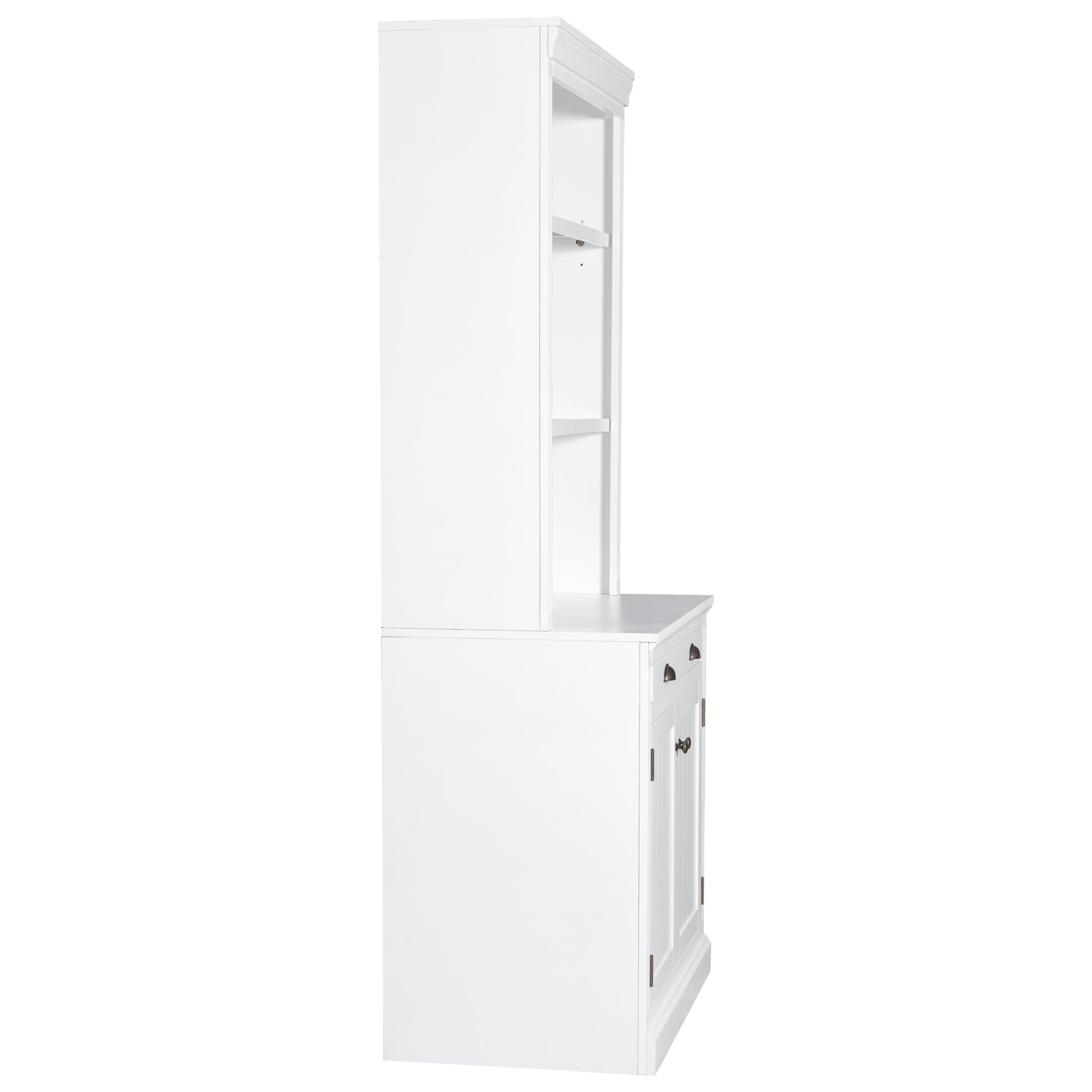 83.4"Tall Bookshelf With Two Corner Shelf Suite,Bookcase With 2 Doors And 1 Drawer,5 Tier Corner Shelf With Open Shelves,Free Standing Shelves Suite With Led Lighting For Living Room,Office,White