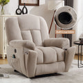 Power Lift Recliner Chair Recliners For Elderly With Heat And Massage Recliner Chair For Living Room With Infinite Position And Side Pocket,Usb Charge Port Beige Beige Soft Heavy Duty Cotton Wood Metal