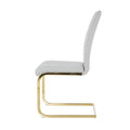 Modern Style Glass Dining Table, Elegant Transparent Design, Solid Support Base, Grey Dining Chair Set, Gold Plated Chair Legs, Suitable For Restaurant Kitchen Use Set Of 5 Grey Gold Seats 4 Mdf Glass