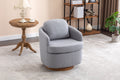 035 Linen Fabric Swivel Accent Chair With Soild Wood Round Brown Base Leg,Light Blue Light Blue Brown Primary Living Space Modern Eucalyptus Foam Linen