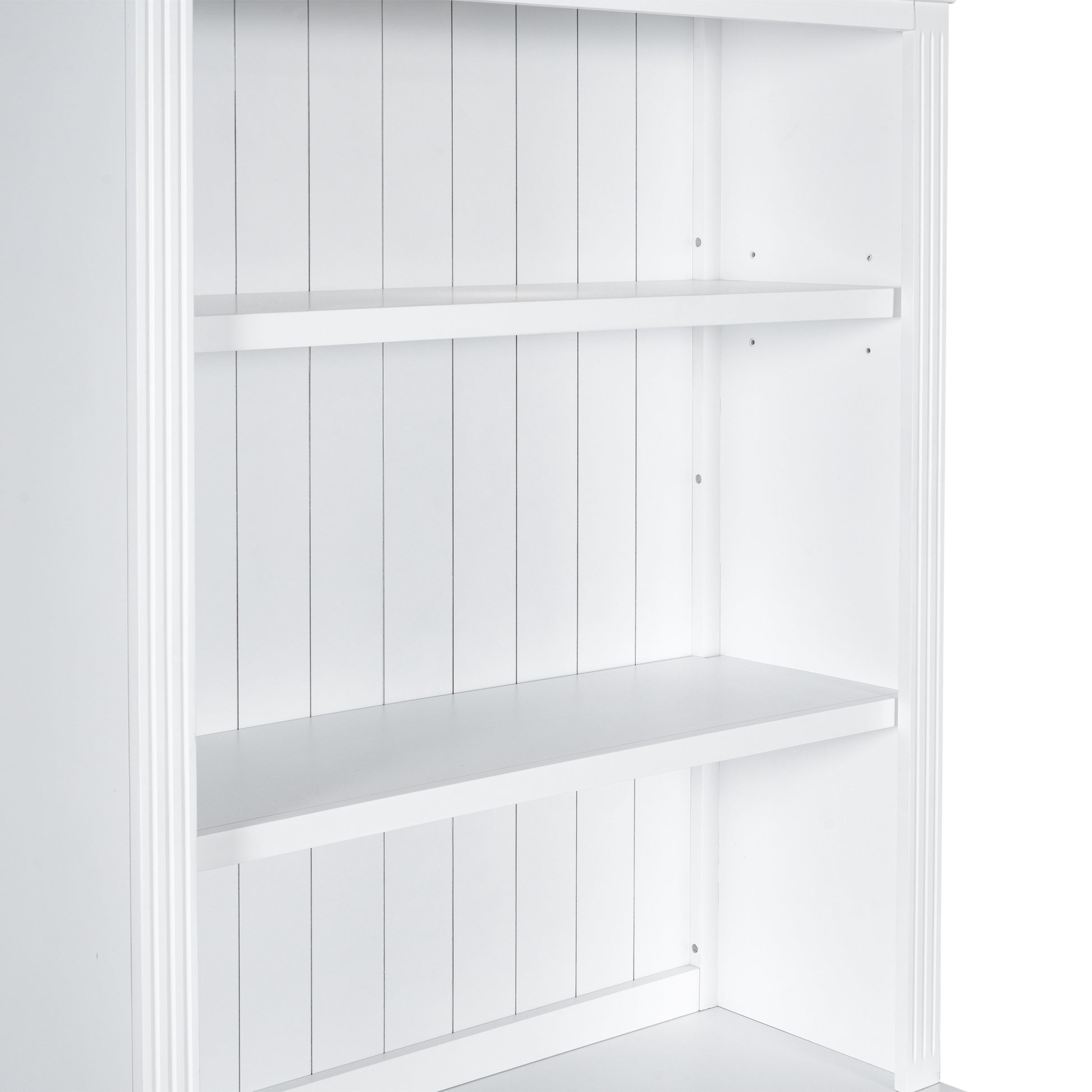 83.4"Tall Bookshelf Suite, Modern Bookcase Suite With Led Lighting,Doors And Drawers,2 Piece Set Storage Bookcase With Open Shelves For Living Room,Home Office,White White Solid Wood Mdf