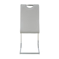 Modern Dining Chairs With Faux Leather Padded Seat Dining Living Room Chairs Upholstered Chair With Chrome Metal Legs Design For Kitchen, Living, Bedroom, Dining Room Side Chairs Set Of 4 Grey Silver Metal