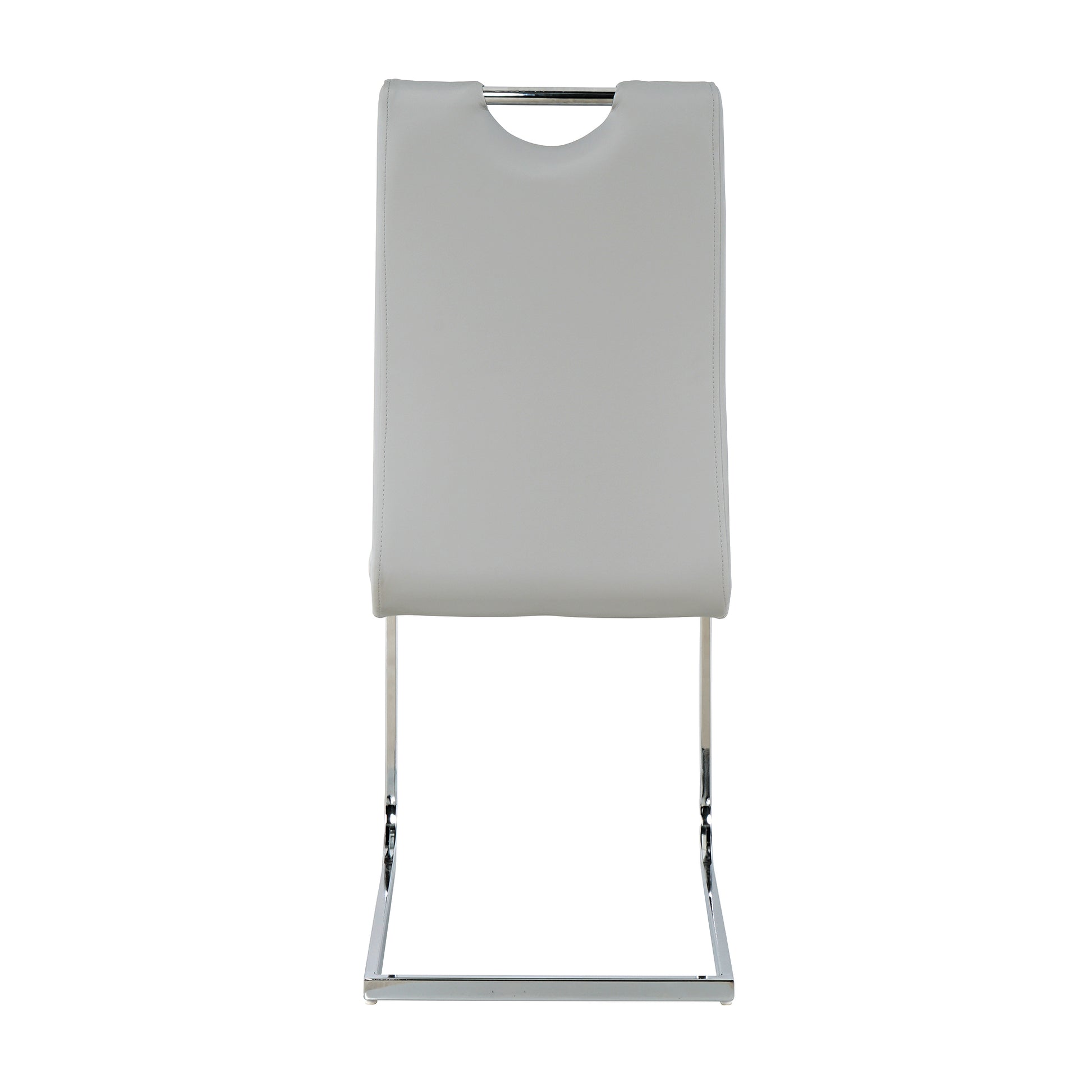 Modern Dining Chair With Faux Leather Cushioned Seat Dining Chair Living Room Chair Cushioned Chair With Electroplated Legs Designed Kitchen, Living Room, Bedroom, Dining Room Side Chair Set 6 Grey Metal