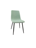Round Mdf Dining Table Set For 4, White Dining Table Mdf Easy Clean With Durable Black Metal Legs, 4 Pcs Comfortable Dining Chair Linen Upholstered Chair For Restaurant,Guest Receptions Metal White Green Seats 4 Metal Dining Room American Design 4 Leg