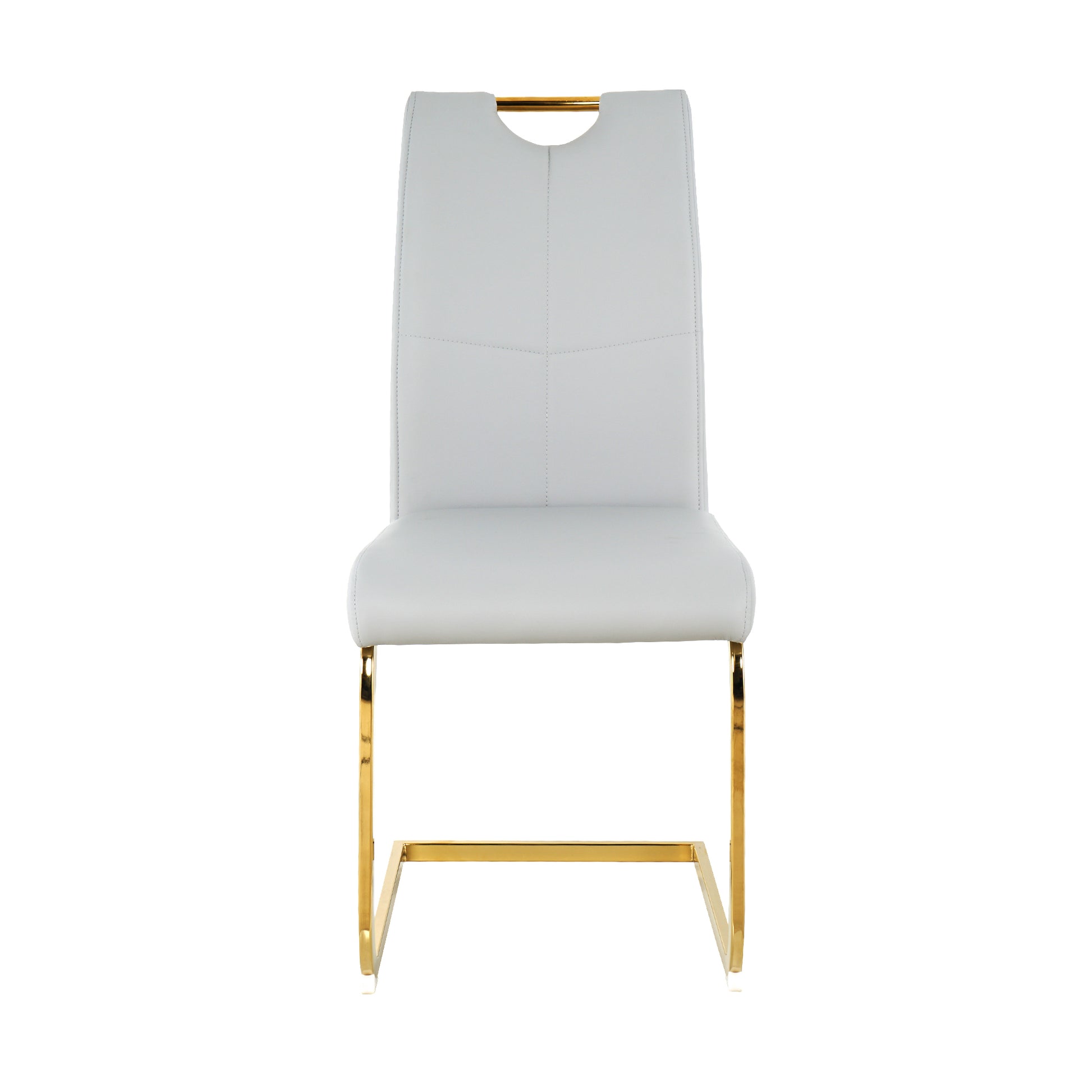 Modern Dining Chairs With Faux Leather Padded Seat Dining Living Room Chairs Upholstered Chair With Gold Metal Legs Design For Kitchen, Living, Bedroom, Dining Room Side Chairs Set Of 6 Grey Metal