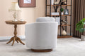 035 Boucle Fabric Swivel Accent Chair With Soild Wood Round Brown Base Leg,Light Gray Light Gray Brown Primary Living Space Modern Eucalyptus Foam Boucle