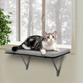 Cat Perch Window Mounted Shelf Bed With Velvet Cushion For Rest, Black Gray Black Gray Mdf