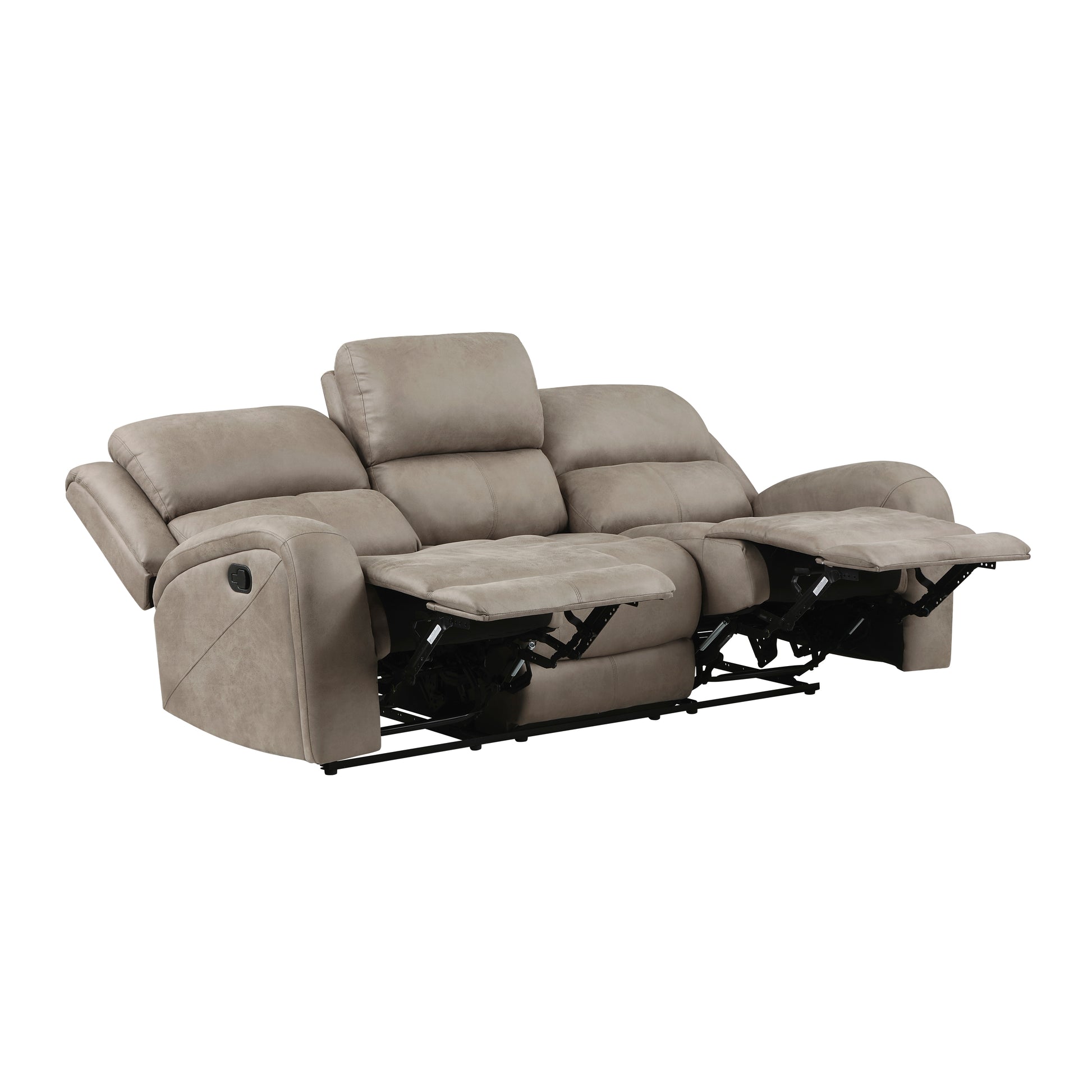 Luxurious Style Double Reclining Sofa 1Pc Brown Plush Comfortable Living Room Furniture Brown Microfiber Primary Living Space Microfiber 3 Seat