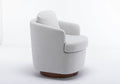 035 Boucle Fabric Swivel Accent Chair With Soild Wood Round Brown Base Leg,Light Gray Light Gray Brown Primary Living Space Modern Eucalyptus Foam Boucle