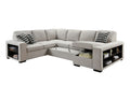 125'' Modern U Shaped 7 Seat Sectional Sofa Couch With Cabinet,Sofa Bed With Storage Chaise Pull Out Couch Bed For Living Room,Beige Light Brown Wood Primary Living Space Heavy Duty Eucalyptus 7 Seat Beige Polyester Soft Pillow Back Modern Square Arms