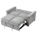 Convertible Soft Cushion Sofa Pull Bed ,For Two People To Sit On Gray Polyester