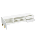 Tv Stand,Tv Cabinet,Entertainment Center,Tv Console,Media Console,With Led Remote Control Lights,Uv Bloom Drawer Panel,Gold Metal Table Legs, Can Be Placed In The Living Room, Bedroom, Color: White White White Primary Living Space 60 69 Inches 60 69