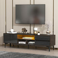 Tv Stand,Tv Cabinet,Entertainment Center,Tv Console,Media Console,With Led Remote Control Lights,Uv Bloom Drawer Panel,Ferrous Legs,Can Be Placed In The Living Room, Bedroom, Color: Dark Brown Black Black Brown Brown Primary Living Space 60 69 Inches 60