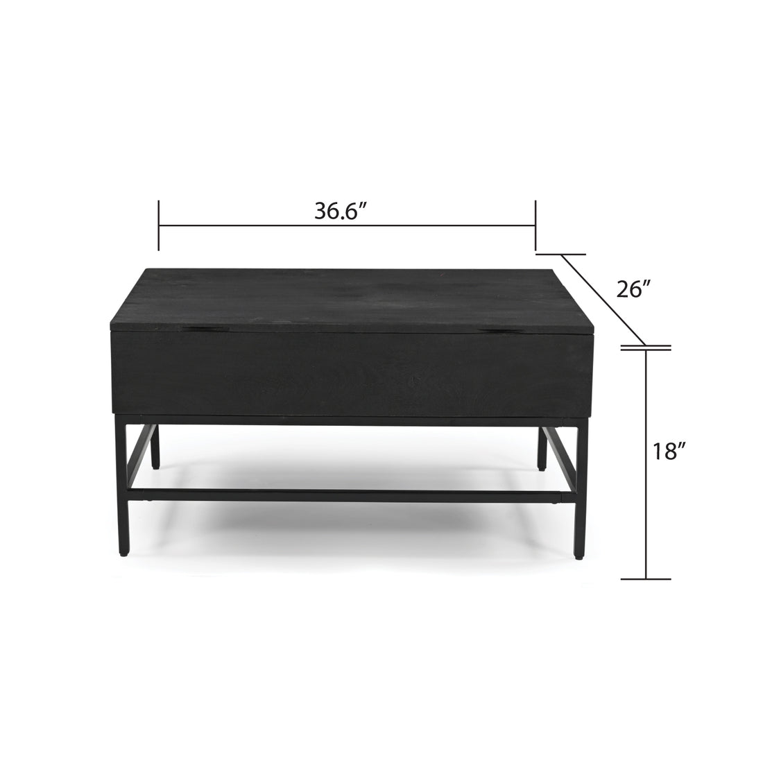 T1105 05 Black Lift Top Coffee Table Charcoal Primary Living Space Contemporary,Modern Open Storage Coffee & End Tables Wood Wood