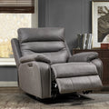 Liyasi Dual Okin Motor Rocking And 240 Degree Swivel Single Sofa Seat Recliner Chair Infinite Position ,Head Rest With Power Function Gray Polyester Metal Power Remote Primary Living Space Soft Cushion Back American Design Beech Pillow Top Arms Foam