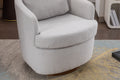 035 Boucle Fabric Swivel Accent Chair With Soild Wood Round Brown Base Leg,Light Gray Light Gray Brown Primary Living Space Modern Eucalyptus Foam Boucle