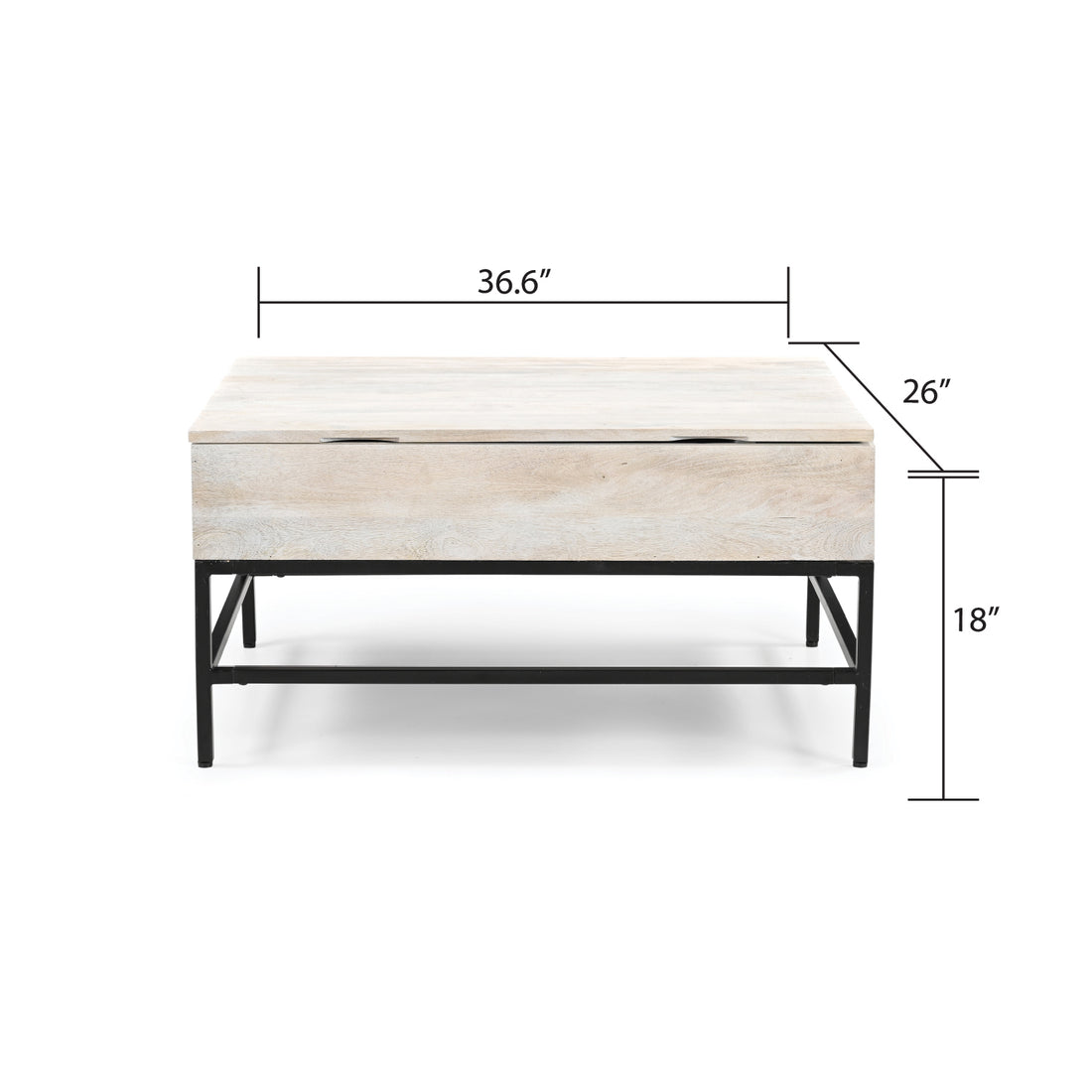 T1105 01 White Lift Top Coffee Table White Washed Primary Living Space Contemporary,Modern Open Storage Coffee & End Tables Wood