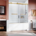 Frameless Sliding Bathtub Door 56 60 In.W X 62 In.H,Bypass Tub Glass Sliding Shower Doors,3 8