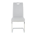 Modern Dining Chairs With Faux Leather Padded Seat Dining Living Room Chairs Upholstered Chair With Chrome Metal Legs Design For Kitchen, Living, Bedroom, Dining Room Side Chairs Set Of 4 Grey Silver Metal