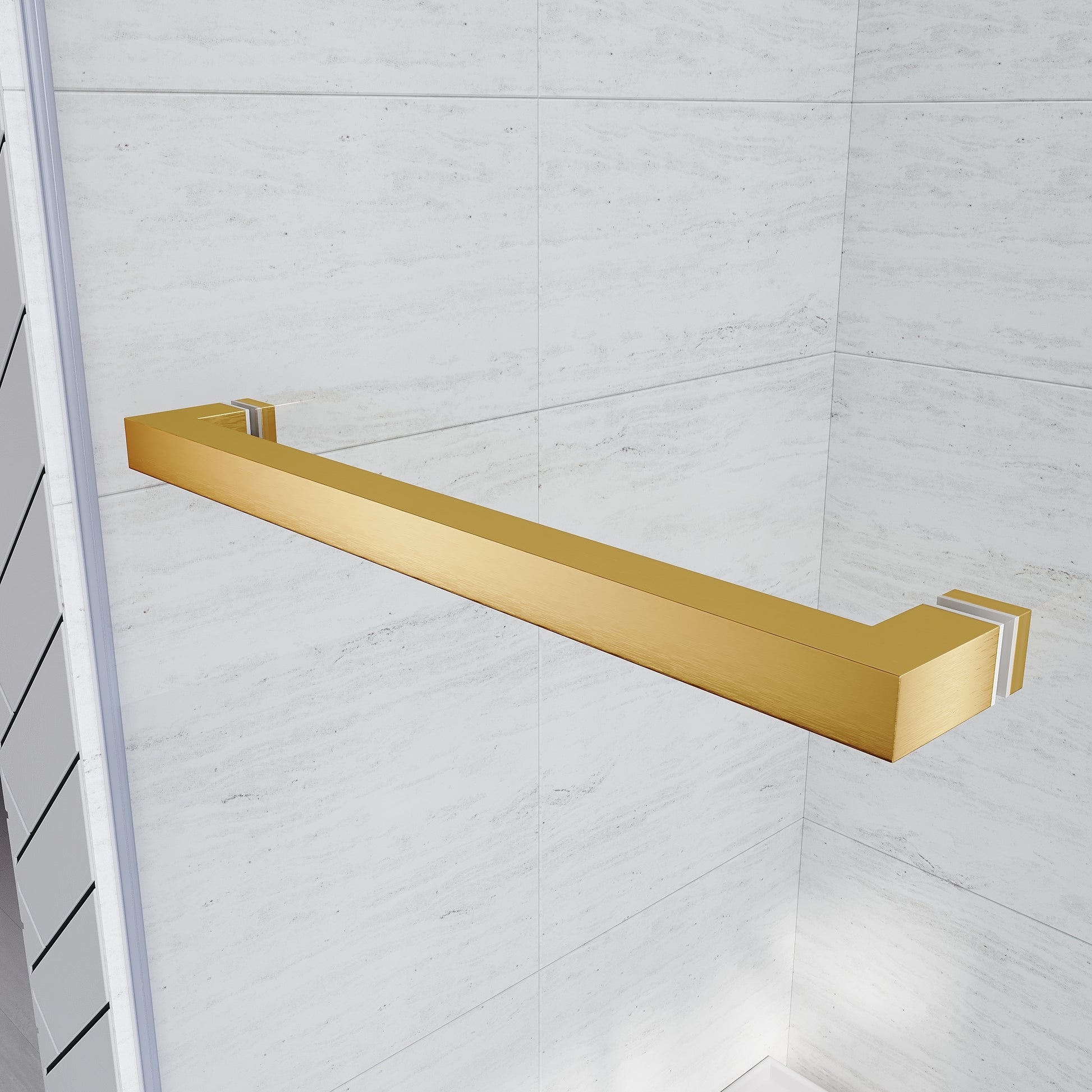 Frameless Sliding Bathtub Door 56 60 In.W X 62 In.H,Bypass Tub Glass Sliding Shower Doors,3 8" 10Mm Thick Clear Tempered Glass,Heavy Duty Stainless Steel Hardwares,2Pcs Rectangle Handles,Brushed Gold Brushed Gold Stainless Steel