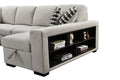 125'' Modern U Shaped 7 Seat Sectional Sofa Couch With Cabinet,Sofa Bed With Storage Chaise Pull Out Couch Bed For Living Room,Beige Light Brown Wood Primary Living Space Heavy Duty Eucalyptus 7 Seat Beige Polyester Soft Pillow Back Modern Square Arms