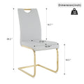 Modern Dining Chairs With Faux Leather Padded Seat Dining Living Room Chairs Upholstered Chair With Gold Metal Legs Design For Kitchen, Living, Bedroom, Dining Room Side Chairs Set Of 6 Grey Metal
