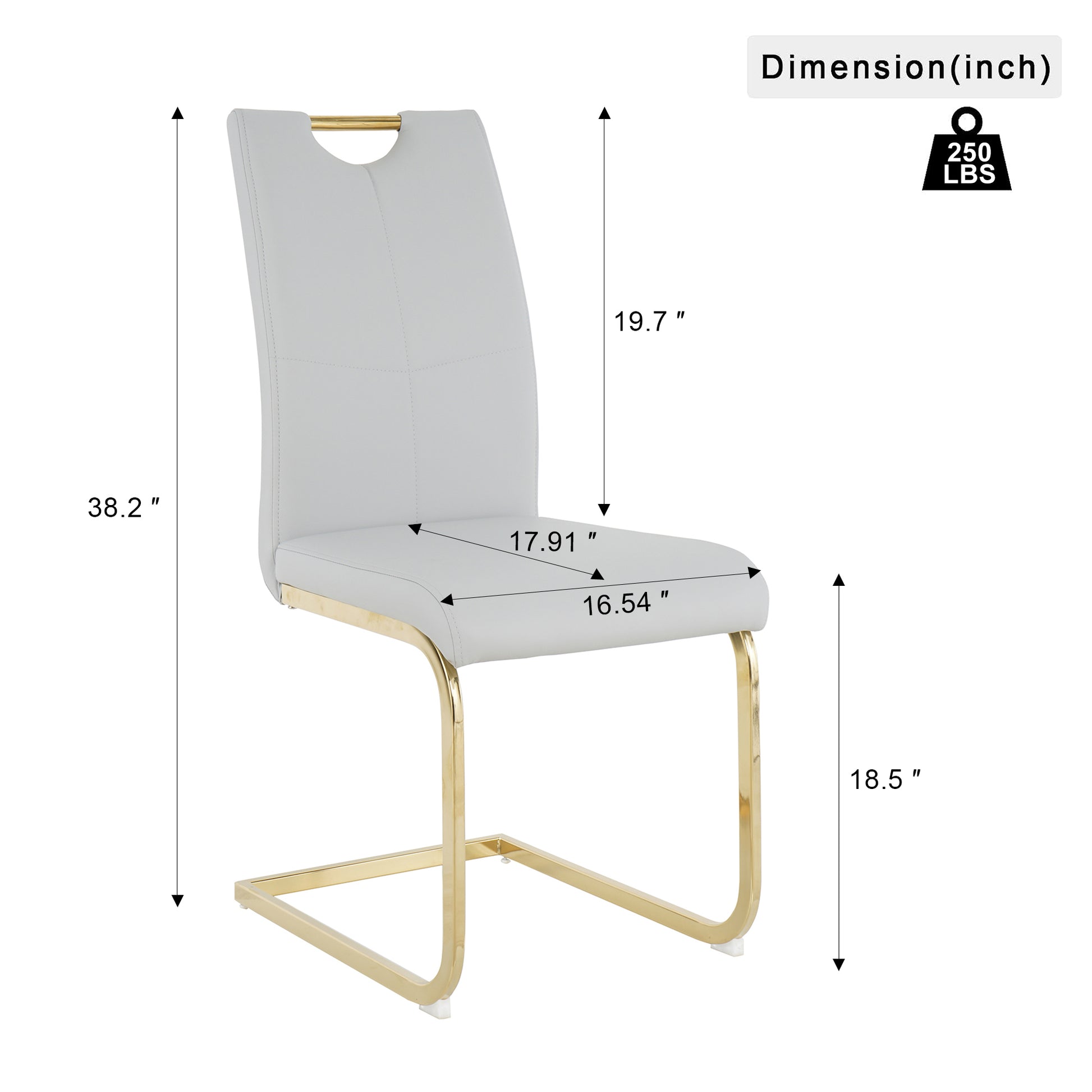 Modern Dining Chairs With Faux Leather Padded Seat Dining Living Room Chairs Upholstered Chair With Gold Metal Legs Design For Kitchen, Living, Bedroom, Dining Room Side Chairs Set Of 6 Grey Metal