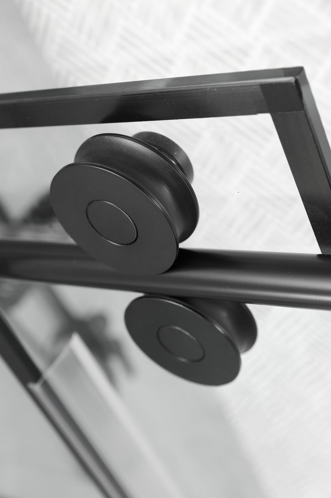 Frameless Glass Shower Door Adjustable 56 60 In.W Black Sliding Shower Door,Certified Thick Clear Clear Tempered Glass,304 Stainless Steel Hardware Matt Black Stainless Steel