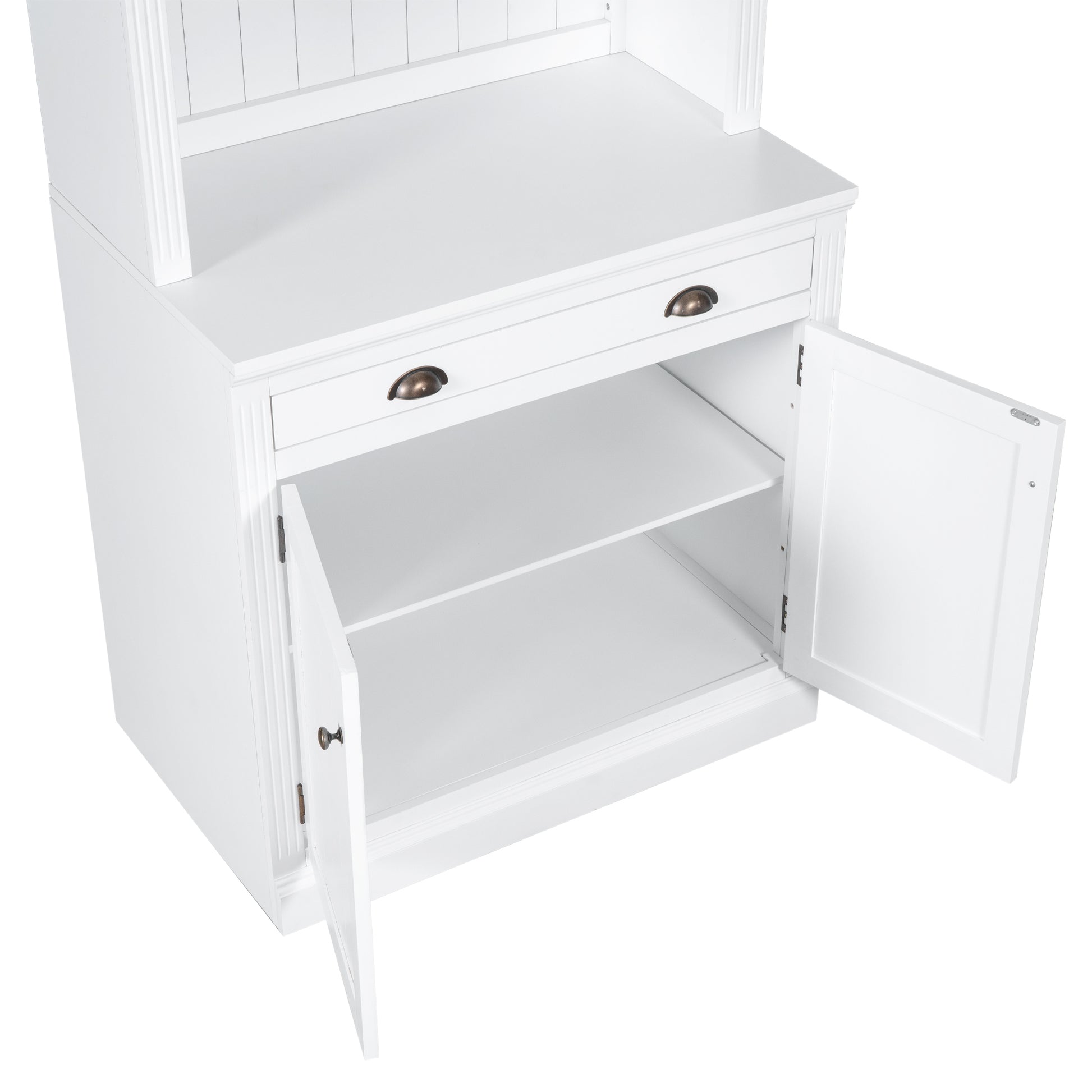 83.4"Tall Bookshelf Suite, Modern Bookcase Suite With Led Lighting,Doors And Drawers,2 Piece Set Storage Bookcase With Open Shelves For Living Room,Home Office,White White Solid Wood Mdf