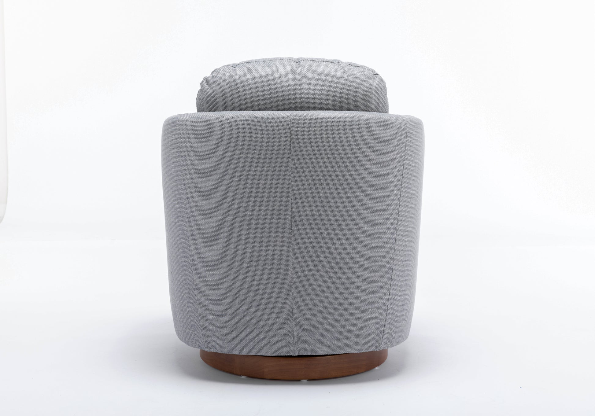 035 Linen Fabric Swivel Accent Chair With Soild Wood Round Brown Base Leg,Light Blue Light Blue Brown Primary Living Space Modern Eucalyptus Foam Linen