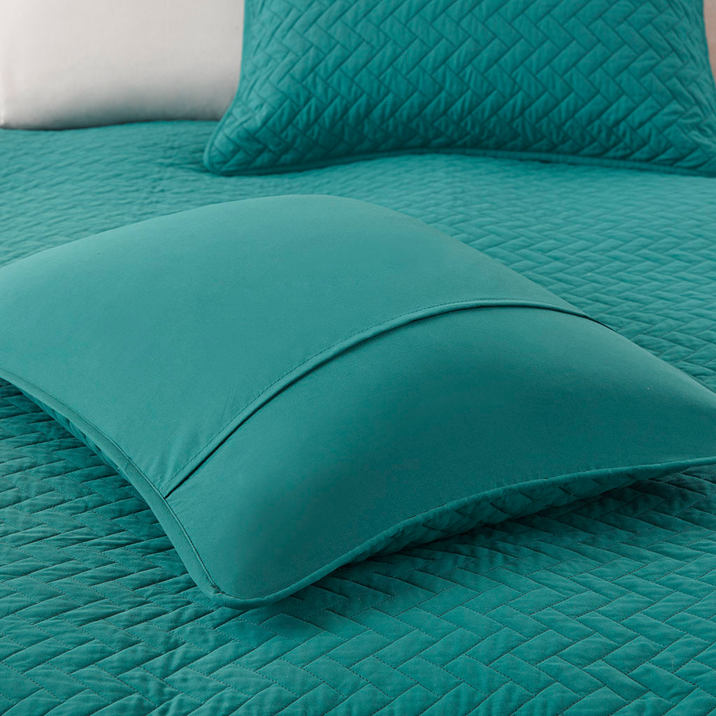 3 Piece Luxurious Oversized Quilt Set Peacock Cotton