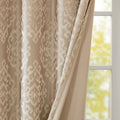 Knitted Jacquard Da Total Blackout Grommet Top Curtain Panel Pair 2 Pcs Window Panels Champagne Polyester