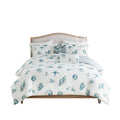 3 Piece Duvet Cover Set Blue Cotton