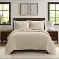 3 Piece Luxurious Oversized Quilt Set Linen Cotton