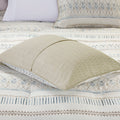 5 Piece Printed Seersucker Comforter Set With Throw Pillows Taupe Blue Polyester