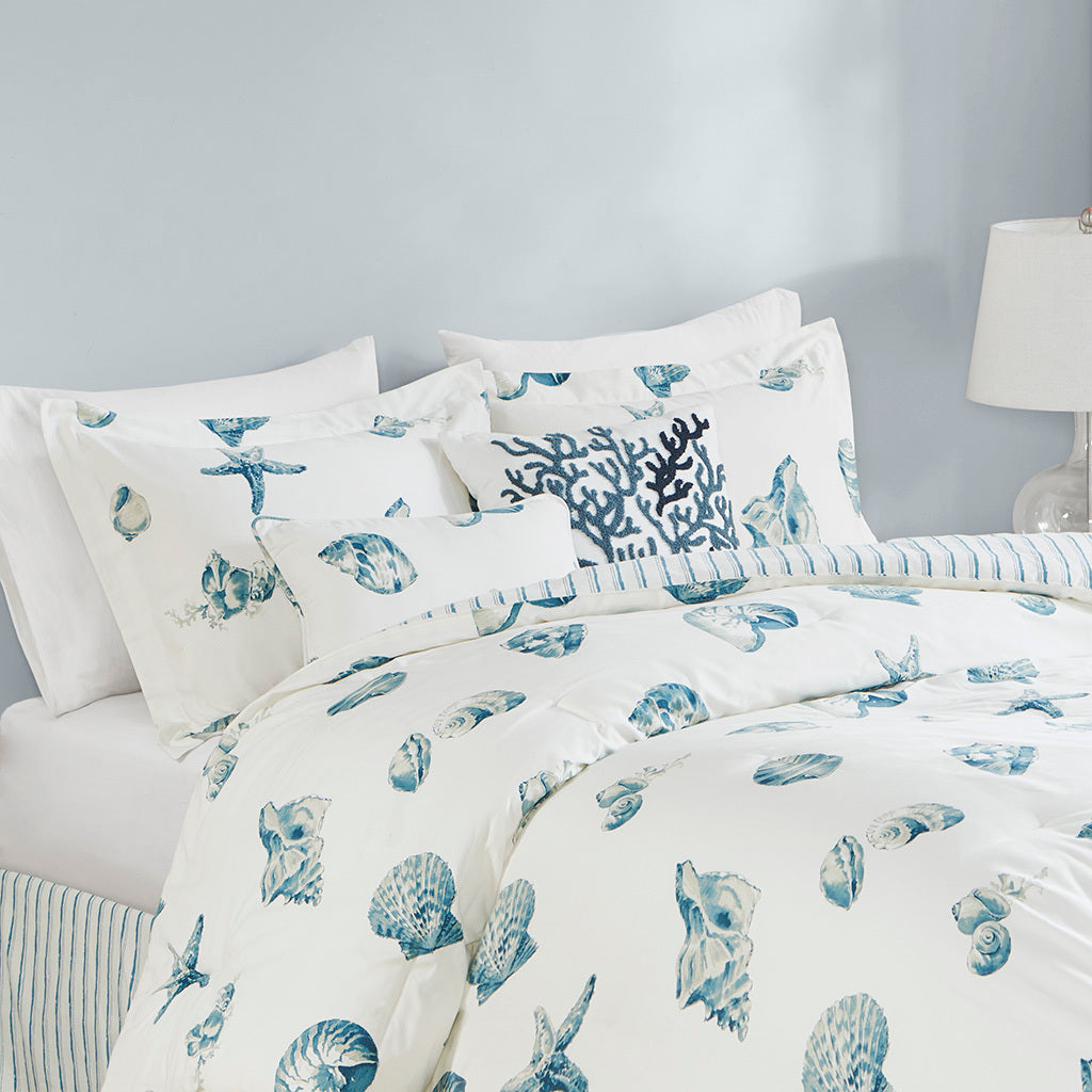 Comforter Set Blue Cotton